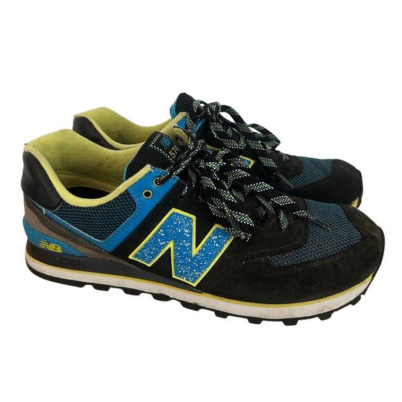 New Balance Other - New Balance 574 Classics Black Blue Suede Mens Sneakers ML574OIC - Size 10.5